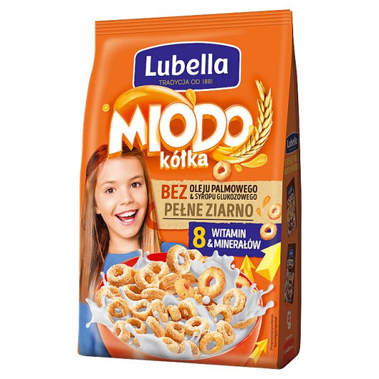 Lubella Miodo kółka Zbożowe kółka z miodem 250 g